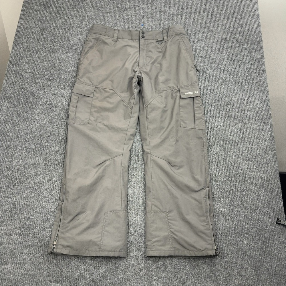 Arctix Snow Pants Mens Large Grey Cargo Insulated Winter Ski Outdoor Utility